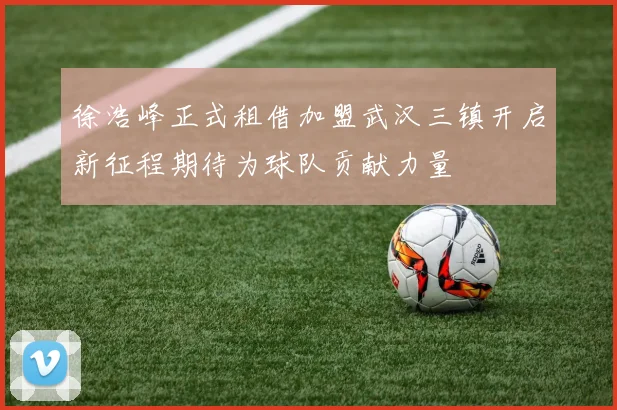 徐浩峰正式租借加盟武汉三镇开启新征程期待为球队贡献力量